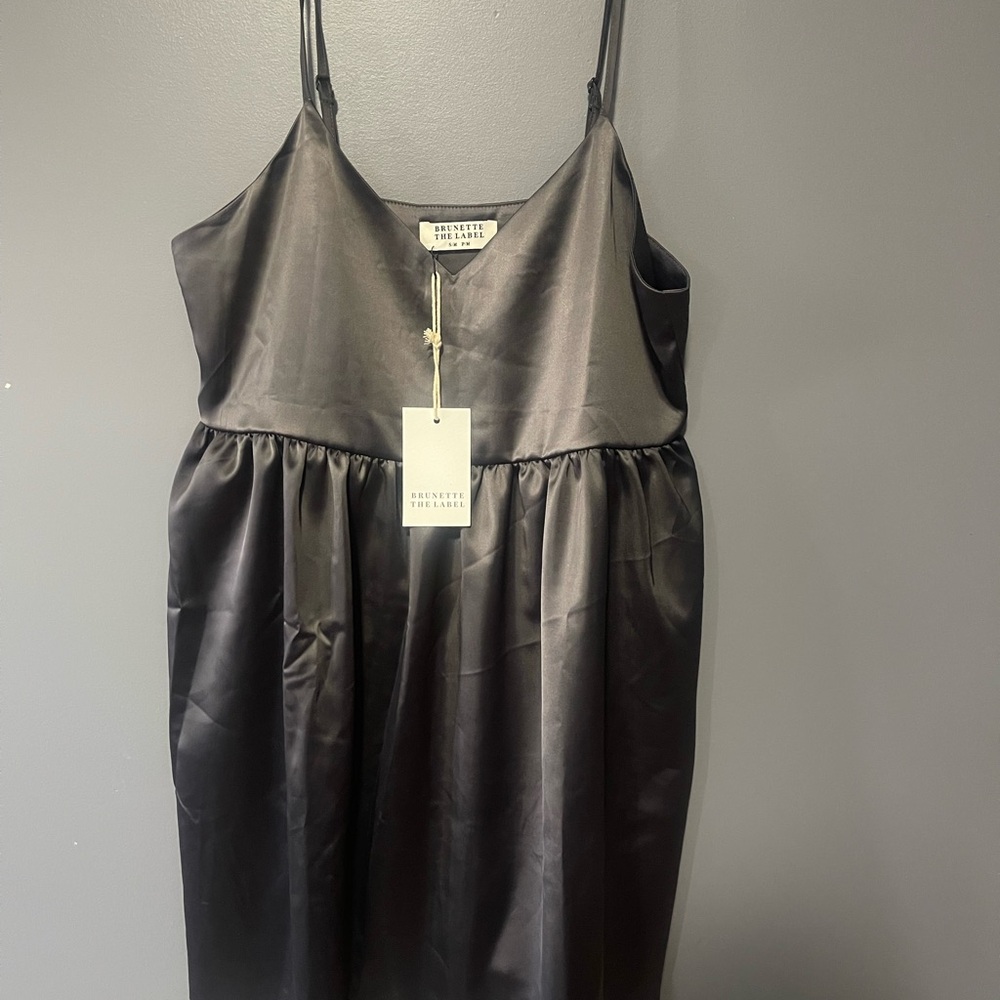 NWT Brunette the label Satin Baby Doll Dress s/m - Picture 4 of 7